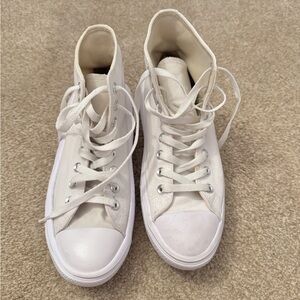 White All Star Platform Converses